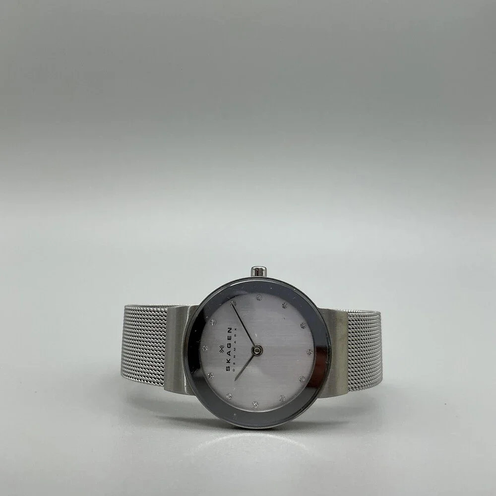 Skagen 358SSSD Womens Watch 26mm Silver Tone Mesh Stainless Steel New Battery